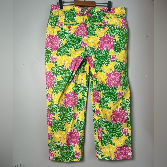 Lilly Pulitzer Crop Ankle Pants Sunny Lion AOP Women’s 8 - Picture 2 of 9